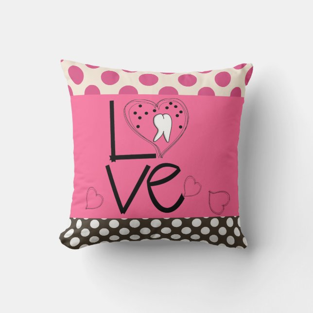 Dental Tooth Art Retirement Throw Pillow (Front)