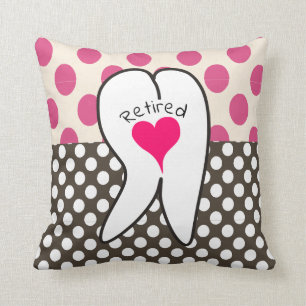 Dental Tooth Art Retirement Throw Pillow