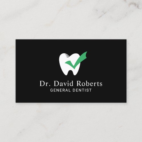 Dental Tooth Check Logo Professional Dentist Business Card