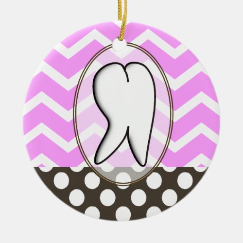 Dental Tooth Chevron Design II Ceramic Ornament