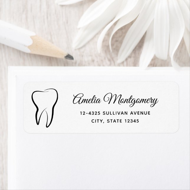 Dental Tooth Dentistry Clinic Medical Address Label (Insitu)
