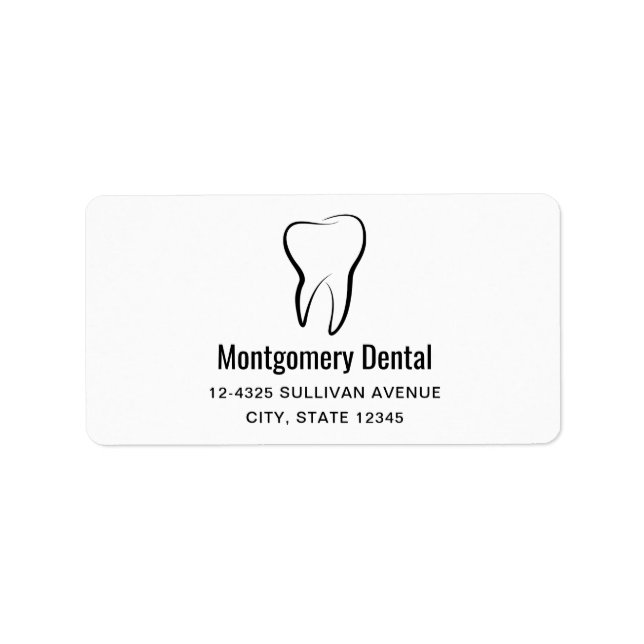 Dental Tooth Dentistry Clinic Medical Address Label (Front)