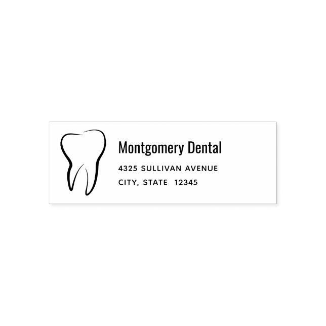 Dental Tooth Dentistry Clinic Medical Address Self-inking Stamp (Design)