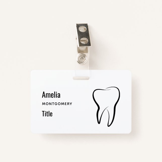 Dental Tooth Dentistry Clinic Medical Badge (Front with Clip)