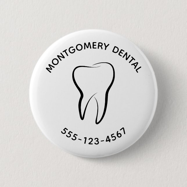 Dental Tooth Dentistry Clinic Medical Graphic  Button (Front)