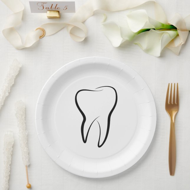 Dental Tooth Dentistry Clinic Medical Paper Plates (Wedding)