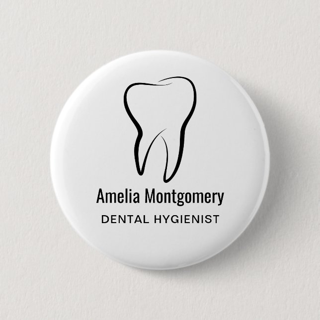 Dental Tooth Dentistry Clinic Medical Profession Button (Front)