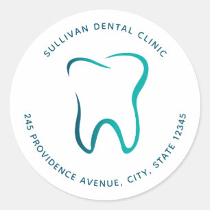 Dental Tooth Dentistry Medical Image Address Classic Round Sticker