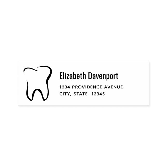 Dental Tooth Dentistry Medical Image Address Self-inking Stamp (Design)