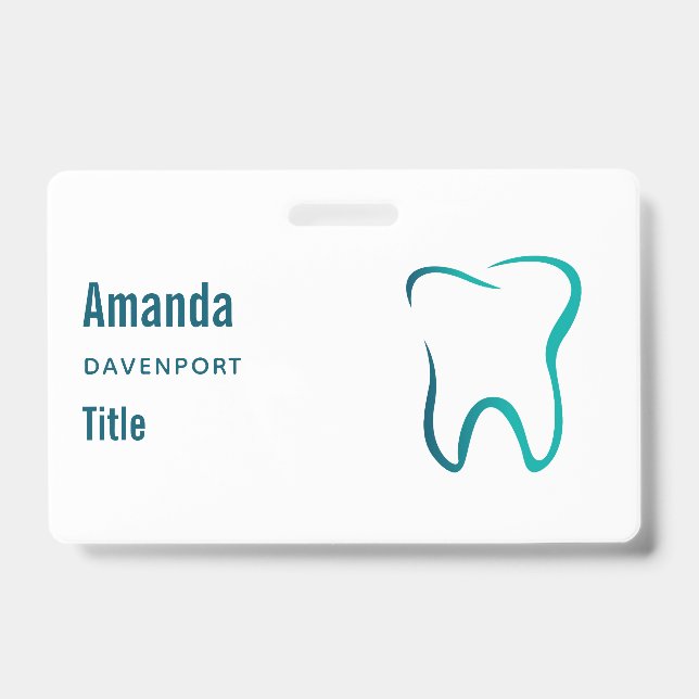 Dental Tooth Dentistry Medical Image Badge (Front)