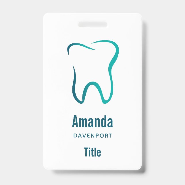 Dental Tooth Dentistry Medical Image Badge (Front)