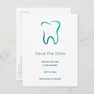 Dental Tooth Dentistry Medical Image Graduation Announcement Postcard