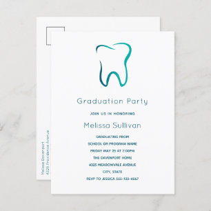 Dental Tooth Dentistry Medical Image Graduation Invitation Postcard