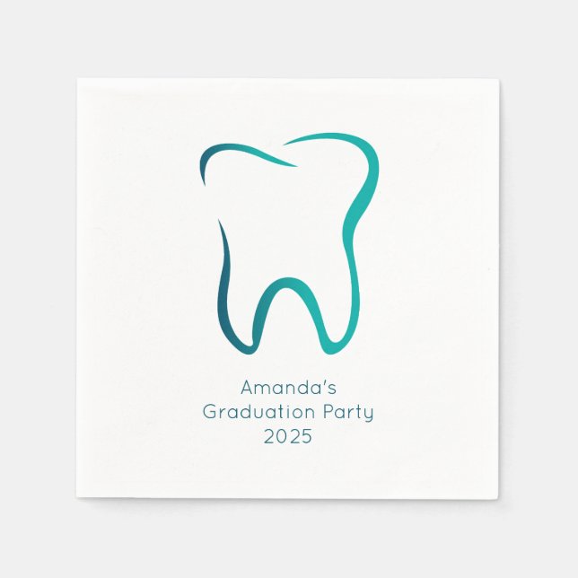 Dental Tooth Dentistry Medical Image Graduation Napkins (Front)