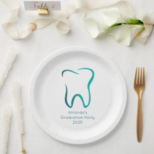 Dental Tooth Dentistry Medical Image Graduation Paper Plates