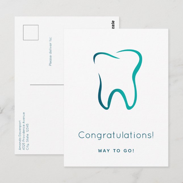 Dental Tooth Dentistry Medical Image Graduation Postcard (Front/Back)