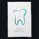 Dental Tooth Dentistry Medical Image Kitchen Towel<br><div class="desc">A kitchen towel with an illustration of a dental tooth. Drawn with a green gradient outline.</div>