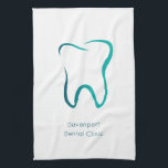 Dental Tooth Dentistry Medical Image Kitchen Towel<br><div class="desc">A kitchen towel with an illustration of a dental tooth. Drawn with a green gradient outline.</div>