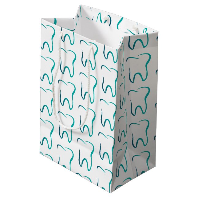  Dental Tooth Dentistry Medical Pattern Medium Gift Bag (Back Angled)