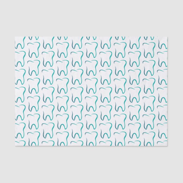 Dental Tooth Dentistry Medical Pattern Tissue Paper (Front)