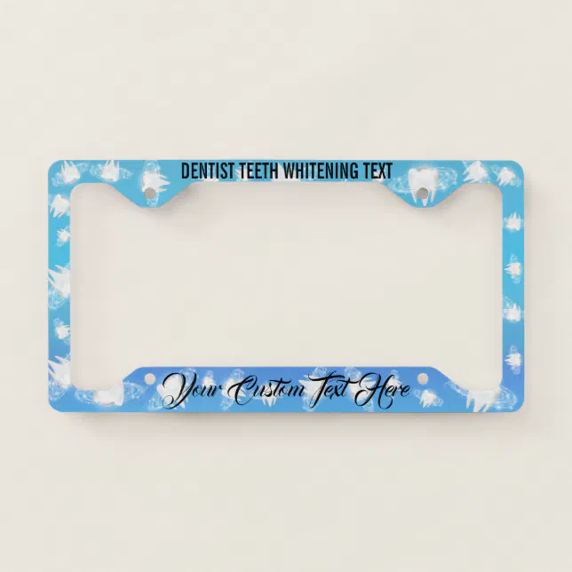 Dental tooth dentistry teeth whitening license plate frame Zazzle