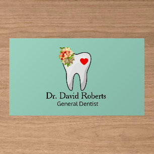 Dental Tooth Heart Clear Business Cards