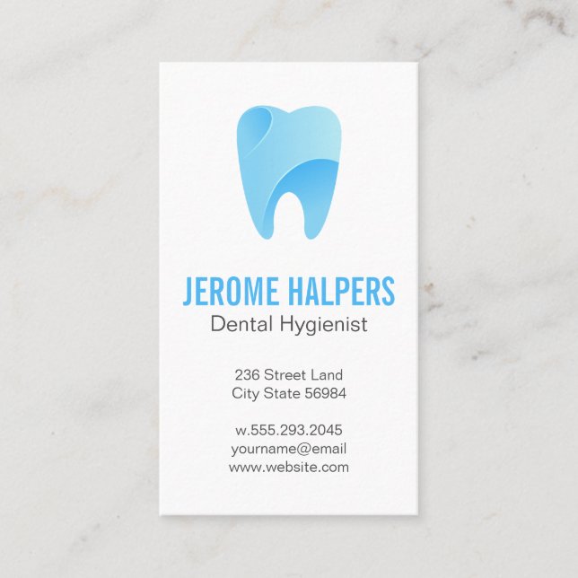 Dental Tooth Logo | Dentistry Business Card (Front)