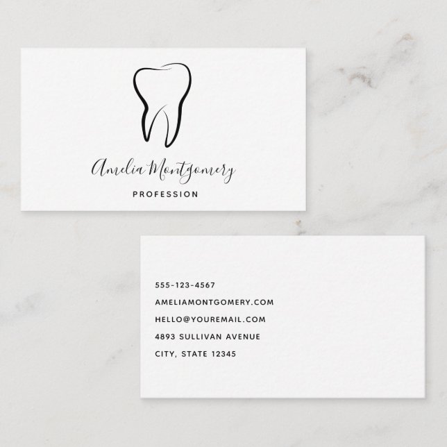Dental Tooth Medical Graphic Dentistry Business Card (Front/Back)