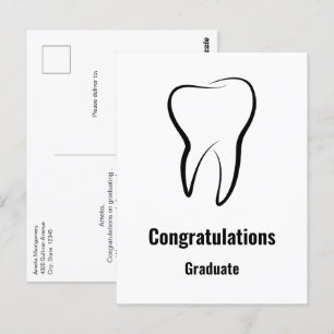 Dental Tooth Medical Graphic Dentistry Graduation Postcard