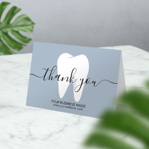 Dental White Tooth Mist Blue Dentist Thank You Card