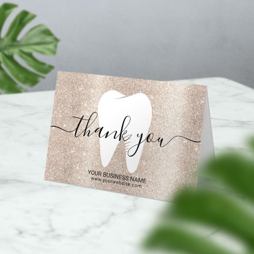 Dental White Tooth Modern Gold Dentist Thank You