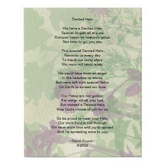 Dented Halo Brain Surgery Survivor Poem Faux Canvas Print