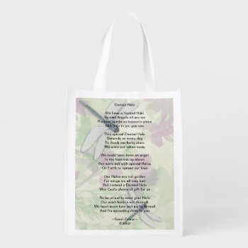 Dented Halo Brain Surgery Survivor Poem Grocery Bag by Mousefx at Zazzle