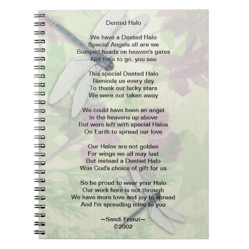 Dented Halo Brain Surgery Survivor Poem Notebook