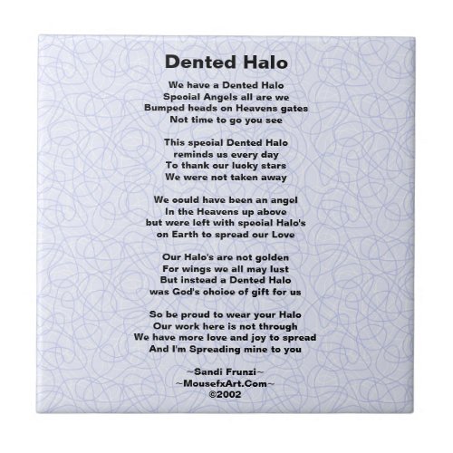 Dented Halo Poem Brain Surgery Survivor Tile