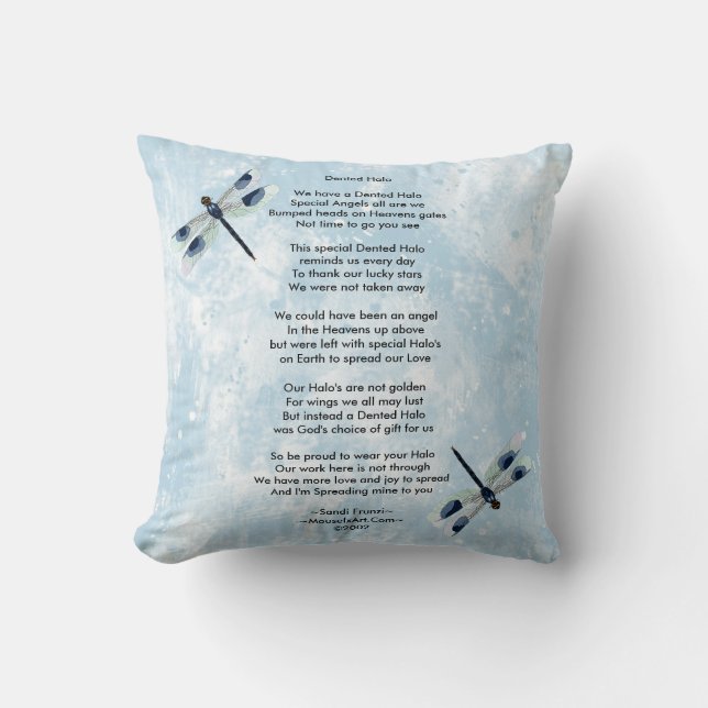 Dented Halo Poem Pillow (Front)