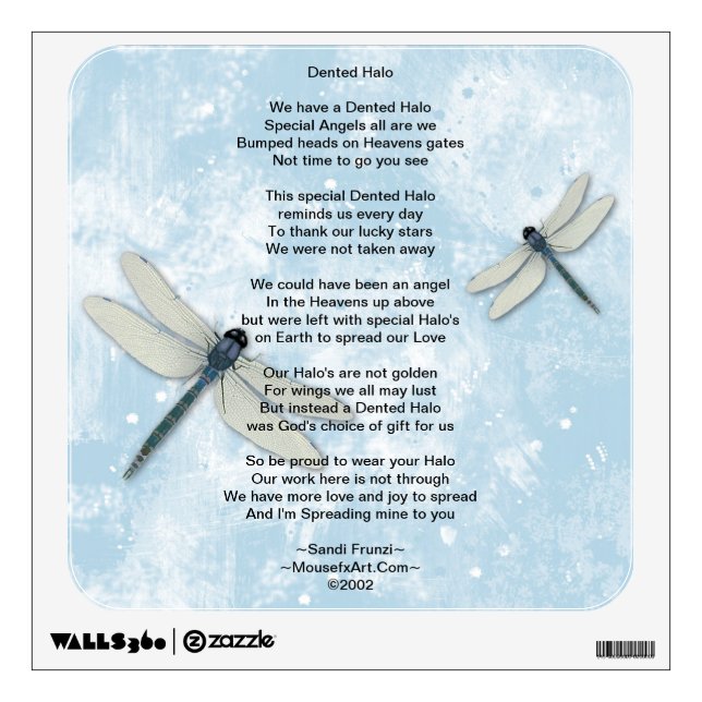 Dented Halo Poem Wall Decal (Front)