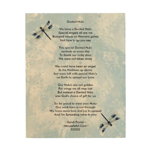 Dented Halo Poem Wood Canvas