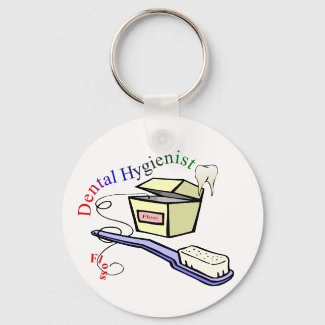 Dential Hygienist T-shirts and Gifts Keychain (Front)