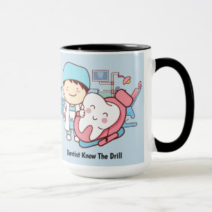 Dentist and tooth illustration mug