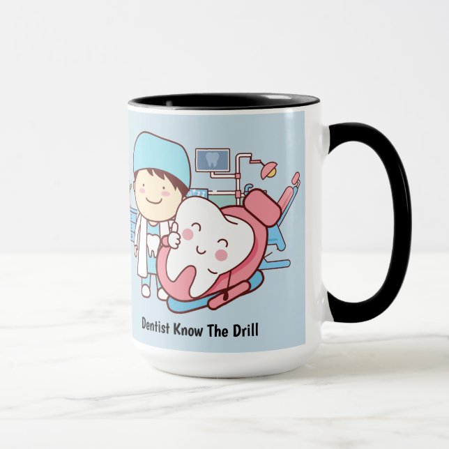 Dentist and tooth illustration mug (Right)