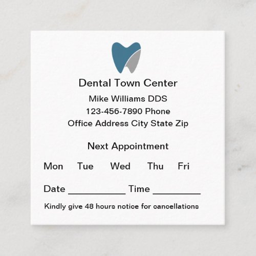 Dentist Appointment Business Card Combination
