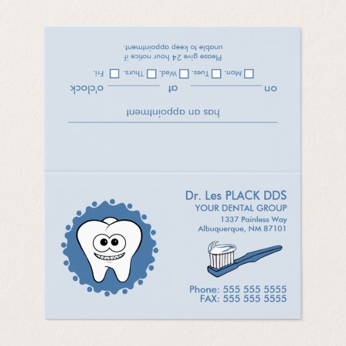 Dentist Appointment Business Cards