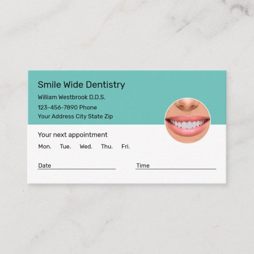 Dentist Appointment Business Cards Modern Design