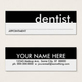 dentist. (appointment card) (Front & Back)