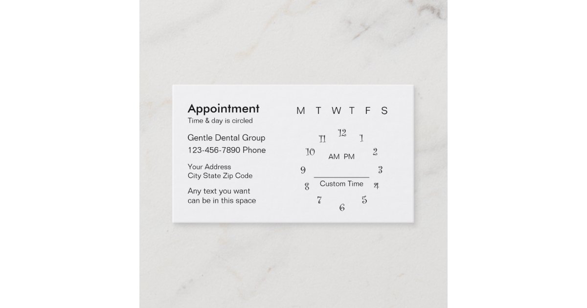 dentist appointment card template zazzle com dentist appointment card template