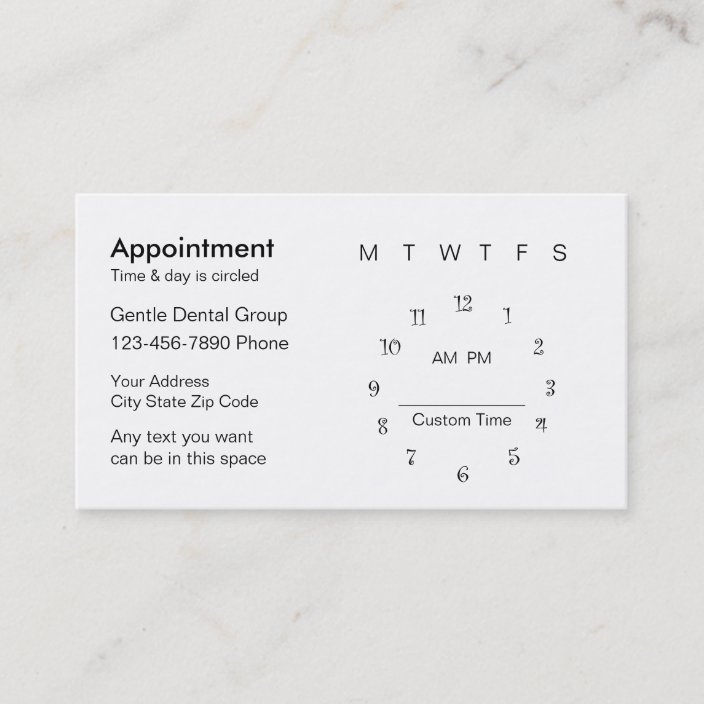 Dentist Appointment Card Template