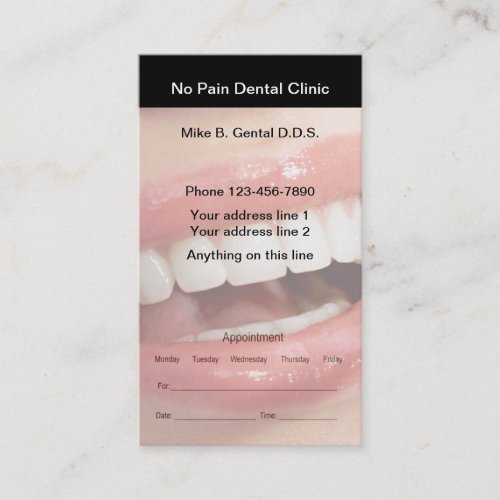 Dentist Appointment Cards