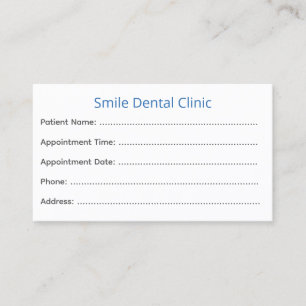 Dentist Appointment Cards Patient Reminder