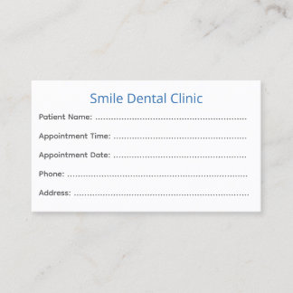 Dentist Appointment Cards Patient Reminder